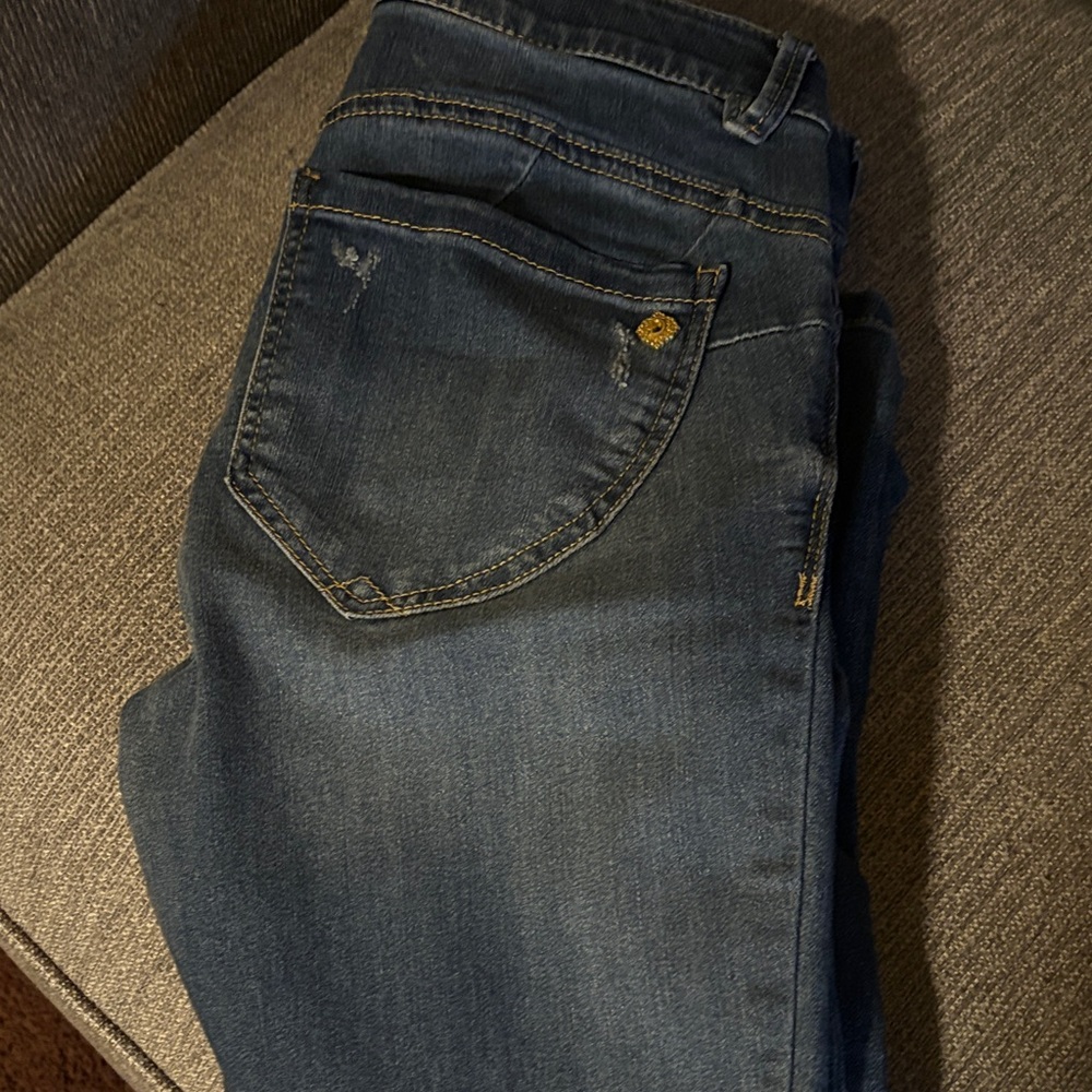 "Ab"solution® Blue Denim Petite Ankle Skimmer Jeans